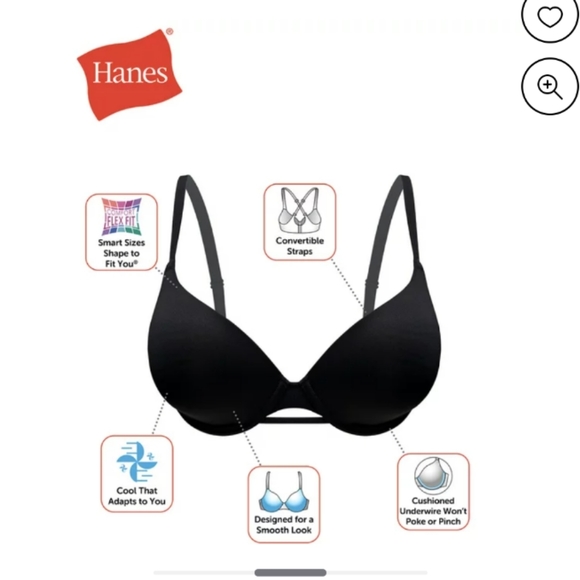 Hanes ComfortFlex Fit Dreamwire T-Shirt Convertible Straps Bra Size 3XL - Picture 9 of 10